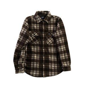 Smith’s Workwear Jacket Mens Size L Flannel Shirt Sherpa Plaid Shacket Outdoor